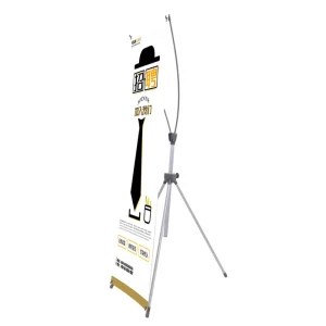 High Quality Economic Custom Durable Outdoor Popular Commercial Portable Retractable Adjustable Advertising Grey X Banner Stand