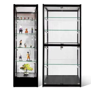 High Quality Full Vision LED Aluminum Frame Jewelry Display Cabinet for Retail Stores
