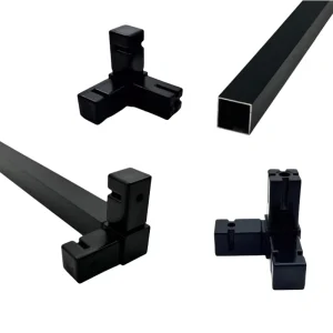 High Quality Furniture Connectors 20mm 25mm 30mm ABS Nylon Square Tube Plastic Connectors Pipe Fittings