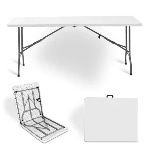 High Quality Plastic Table 6ft White Rectangular Plastic Outdoor Furniture Folding Banquet Garden Dining Event Folding Tables