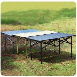 High Quality Portable Aluminum Metal Folding Camping Picnic Table Japanese Design Outdoor Kitchen Garden Hotel Use Popular