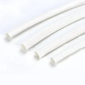 High Temperature Resistant Fiberglass Insulated Wire Casing Fireproof Flame Retardant Fiber Tube Black Braided White Rolls