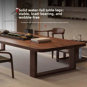 High end Multifunctional South American Walnut New Chinese style Zen Dining Table and Chair Set for Home Hotel Office