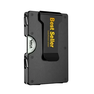 Hinged RFID Blocking Aluminum Wallet for Men with Money Clip and Carbon Fiber Card Holder