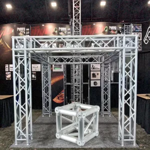 Homei HM TRUSS Aluminum Color Adjustable Legs Welded Display Truss Stand 290x290mm for Exhibition Displays