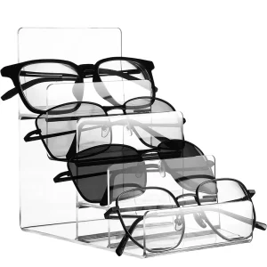 Honyaard Cross border Acrylic Ladder Wallet Display Rack Cosmetics Transparent Trapezoidal Storage Bracket Glasses Customization