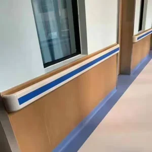 Hospital Wall Protection Anti crash Handrail Antibacterial PVC Cover Lined with Aluminum Profile