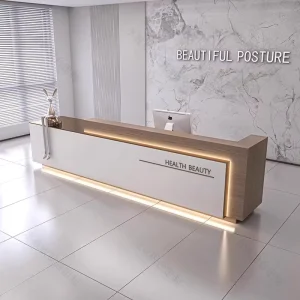 Hospital Wood Foldable Reception Desk with Bar Counter Cashier Station