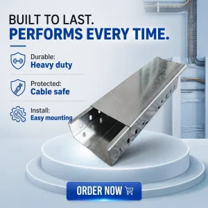 Hot-Dip Galvanized Steel Closed-Type Cable Trough Tray, Cable Trunking for Wiring Installation