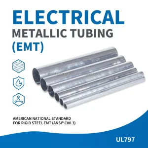 Hot Dip Galvanized Steel EMT Rigid Cable Conduit UL797 Certified MECH Brand
