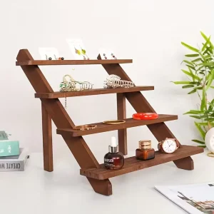 Hot Sales Farmhouse Rustic Design Wooden Display Stand Multi Purpose Storage Rack for Home and Store Use