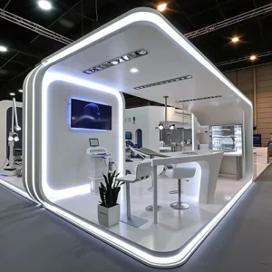 Hot Sell 20*20 ft Booth Trade Show Stand Wooden Trade Show Booth Equipment for Cosmetics Exhibition Stand