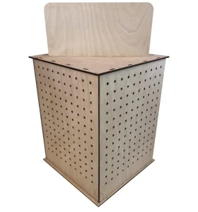 Hot Selling Natural Wood Rotating Display Stand Pegboard Display Stand for Craft Shows Vendor Events Jewelry Accessories