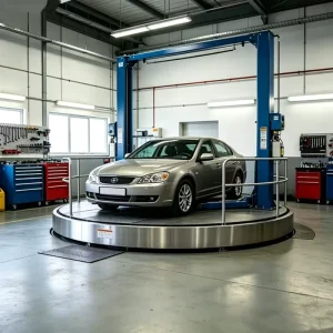 Hydraulic Cylinder Lift Rotating Stage Work Platform Car Rotating Platform 360-Degree Garage Turntable