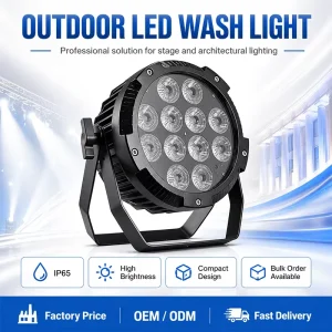 IP65 9pcs 6in RGBAW UV LED PAR Light with Battery, Wireless WiFi, Uplight, and Waterproof Design