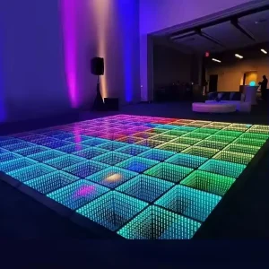 IP67 Waterproof 3D Infinity Magnetic LED Dance Floor Tiles for Weddings, Events and Stage Rental