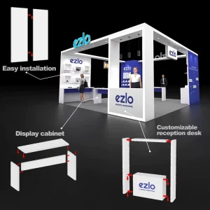 IZEXPO QUICK BUILD 20×20 Trade Show Booth Hot Advertising Exhibition Booth Design Modular Display Stand Expo Exhibition Booth