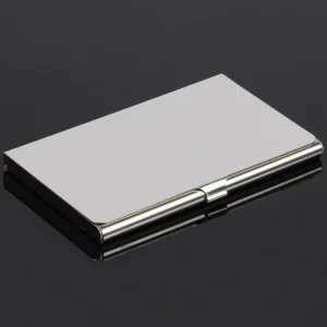 In stock Cross border 430 Stainless Steel Business Card Holder Promotional Gift Business Manufacturer supplied Cardbox Geometry
