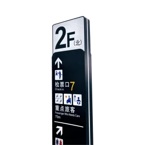 Indoor Floor-Standing Rectangular LED Wayfinding Lightbox with Aluminum Frame for Rail Stations