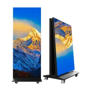 Indoor Folding LED Poster Screen P1.2 P1.5 P1.8 P2.5 Portable Digital Signage Display Video Wall Floor Standing Fitness Mirror