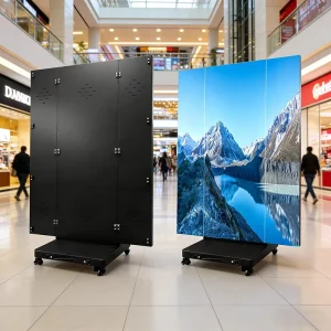 Indoor Totem Led Advertising Banner Tri Fold Mirror Advertising Player Led Screen Poster Display for Shopping Mall Use