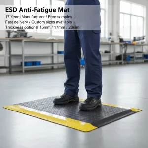 Industrial 2-3 Layer Antistatic PVC and Rubber ESD Anti-Fatigue Floor Mat