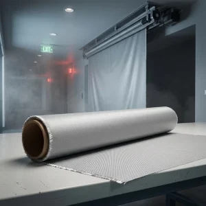 Industrial High Temperature Rubber Coated Fiberglass Fabric Cloth UL94 V0 Certified 180 for Fire Welding Blanket Smoke