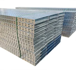 Industrial Pre Galvanized Ventilated Perforated Trough Cable Tray Ladder Tray ISO 9001 Certified Shanling Cable Cable Laying