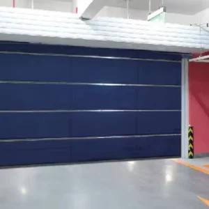 Industrial Steel Fireproof Rolling Door Double-Track Inorganic Fabric Fire Curtain with Motor and Control Box