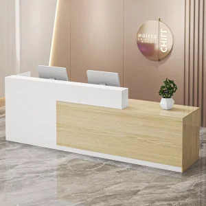 Industrial Style Wood Cash Register Counter for Catering Bar Office and Reception