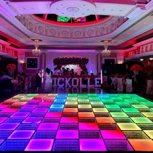 Interactive 3D Magnetic Wireless LED Dance Floor Tiles with Starlit Panels for Weddings, Stages, Bars, and Parties