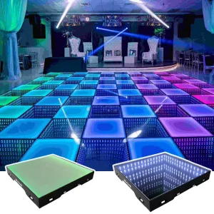 Interactive Magnetic LED Dance Floor Tiles with Infinity Effect, Light Sensor and Touch Control for Weddings and Parties