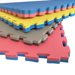 Interlocking Gym Flooring Foam Mats 6-piece Set Blue Black Grey