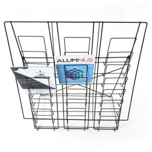 Iron 24 Compartment Foldable Single sided Bookshelf Supermarket Bookstore Brochure Display Rack for Books Magazines & Brochures