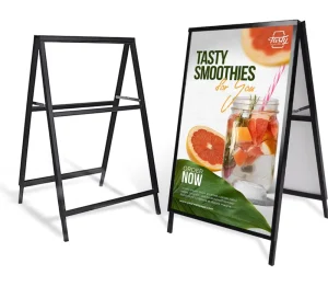Iron A-Frame Double-Sided Floor Poster Display Stand