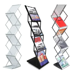 Iron Brochure Holder Banner Display Rack Newspaper Stand