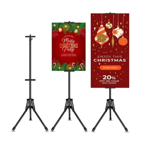 Iron Floor-Standing Retractable Double-Sided Banner Holder