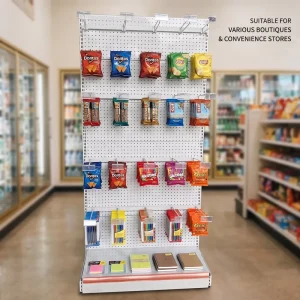 Iron Metal Shelf with Perforated Back Plate and Customizable Size and Color for Supermarket Display