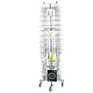 Iron Wire Postcard Brochure and Leaflet Display Rack with Casters