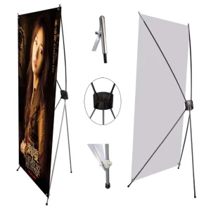Iron X Banner Display Stand Full-Color Lightweight Reusable Easy-Setup