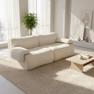 Italian Design Modern Upholstered Fabric Sofa Set Vacuum Compressed Durable Sponge Sofa for Apartment Hotel Villa Use Modular
