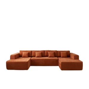 Italian Design Modular Sofa Set Wooden Sponge Fabric Leisure Sofas Furniture for Living Rooms Apartments Hotels and Villas