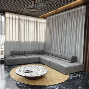 Italian Fabric Modular Combination Sofa for Living Room, Hotel Reception and Leisure Areas