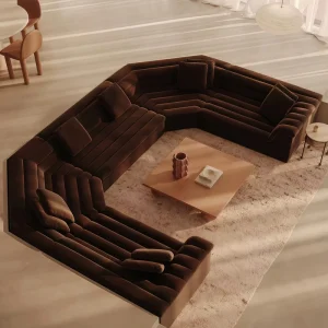 Italian Modern Combination Module Sofa Velvet Upholstery Luxury Hotel Lobby Villa Living Room Sofa