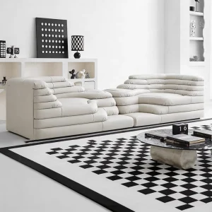 Italian Modern Sectional Fabric Modular Sofa for Villa Living Room
