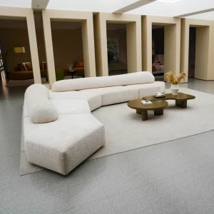 Italian Rock Modern Module Sofa Set Square Design Stone Inspired Tufted Reclining Upholstered Density Cushioning Luxury Villa