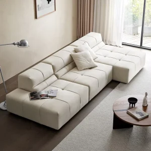Italian Velvet Fabric Modular Sectional Sofa Set