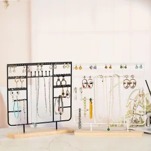 Jewelry Display Rack with Necklace, Earring, Ring, Bracelet, and Headband Storage