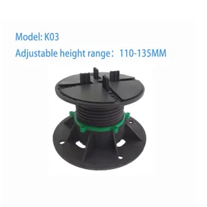 K03 Plastic Height Adjustable Patio Raised Floor Pedestal Stone WPC Joist Support High Load Capacity Easy Installation