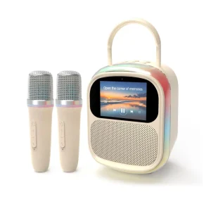 K86 Portable RGB Karaoke Speaker 10W Wireless Sound System With Touch Screen Dual Microphones for Home Party